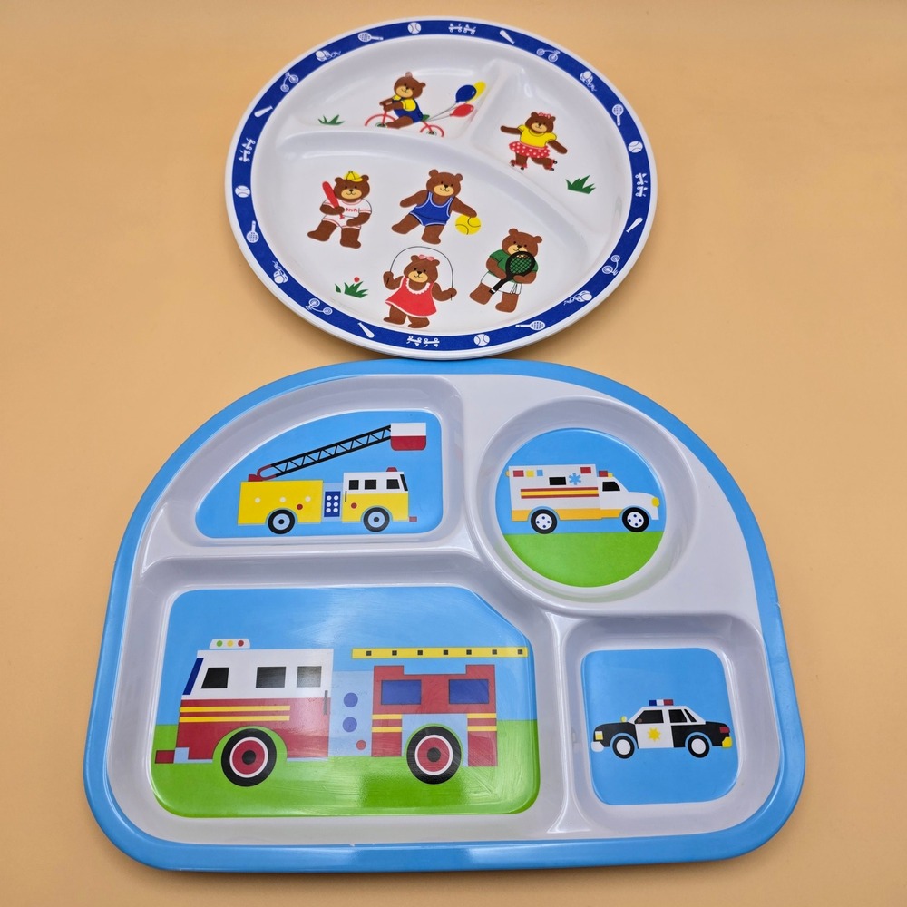 Kids‎ Klub by Himark Divided Plates Set of 2 Toddler Childrens Mealtime Fun